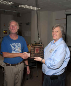 Nick Massey VA7NRM presents the  award to Bob Paxton VE7RPX